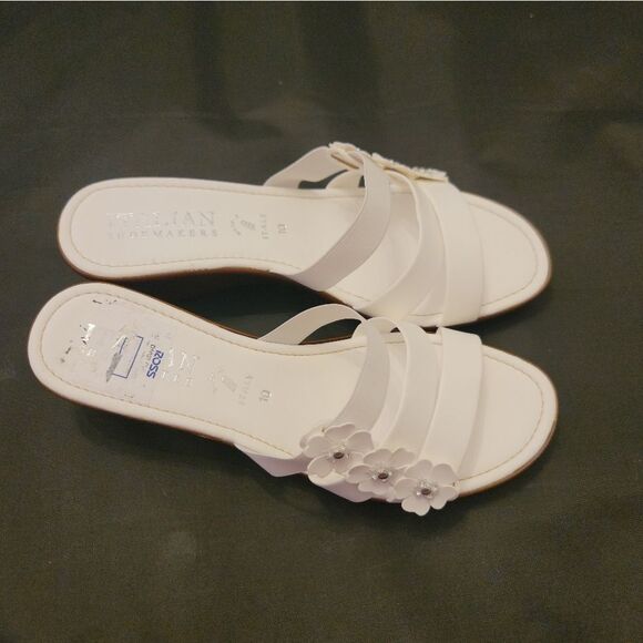 BRAND NEW ITALIAN SHOEMAKER SIDE FORAL DESIGN WEDGE SANDAL - Picture 3 of 15